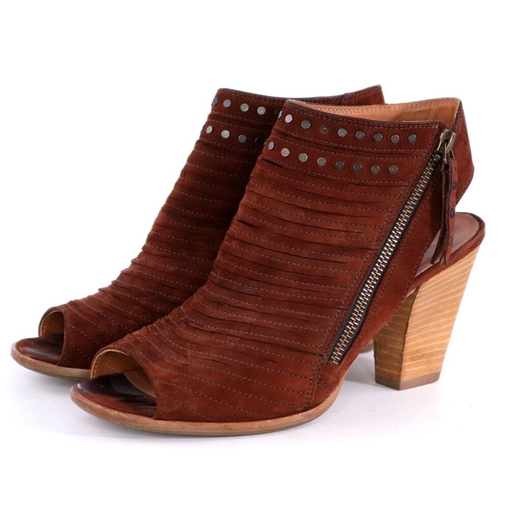 Paul Green Cayanne Women's Peep Toe Cut Out Booties Boots Sz UK 5.5 US 8 Leather